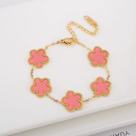 Bracelet fleur rose